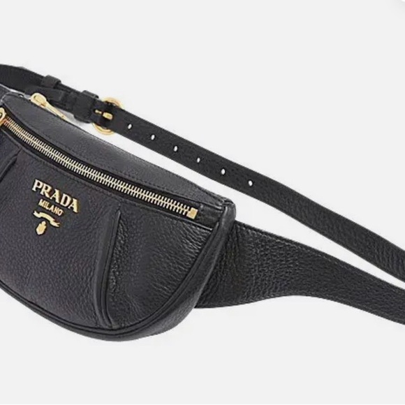Prada Black Leather Pouch with Gold Zipper - Picture 5 of 8